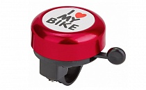 Звонок 45AE-01 "I love my bike" алюминий/пластик, чёрно-красный 